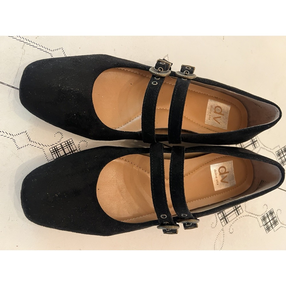 Dolce Vita Mareesa Double Strap Mary Jane Flats Black Size 8